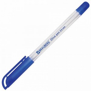 Ручки шариковые масляные BRAUBERG НАБОР 3 шт., СИНИЕ, "Olive Pen", узел 0,7 мм, линия 0,5 мм, 141478