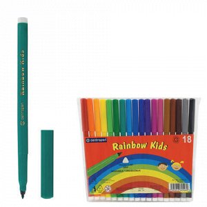 Фломастеры 18 ЦВЕТОВ CENTROPEN "Rainbow Kids", круглые, смываемые, вентилируемый колпачок, 7550/18ET, 7 7550 1802