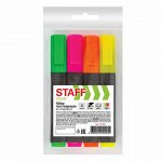 Набор текстовыделителей 4 шт., АССОРТИ, STAFF &quot;College&quot; &quot;STICK&quot;, линия письма 1-4 мм, 151501