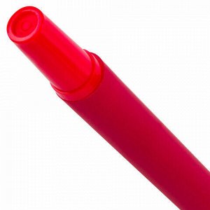Ручка шариковая STAFF &quot;EVERYDAY&quot;, КРАСНАЯ, корпус прорезиненный красный, узел 0,7 мм, линия письма 0,35 мм, 142399