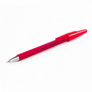 Ручка шариковая STAFF &quot;EVERYDAY&quot;, КРАСНАЯ, корпус прорезиненный красный, узел 0,7 мм, линия письма 0,35 мм, 142399