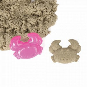 Песок для лепки кинетический ЮНЛАНДИЯ, песочный, 500 г, 2 формочки, ведерко, 104994