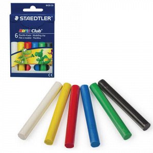 Пластилин классический STAEDTLER (Германия) "Noris Club", 6 цветов, 126 г, картонная упаковка, 8420 C6