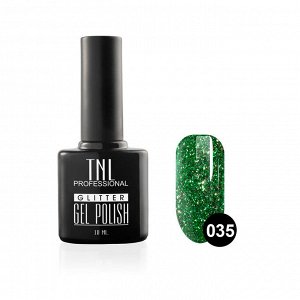 Гель-лак "TNL - Glitter" №35 - Зеленый с крупным шиммером (10 мл.)