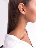 Серебряные серьги-продевки с культивированным жемчугом &quot;Base Pearl&quot;