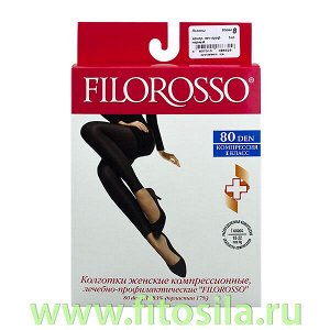 Лосины Velour "Filorosso", 1 класс, 80 den, размер 8, черные, компрессионные лечебно-профилактические 6329