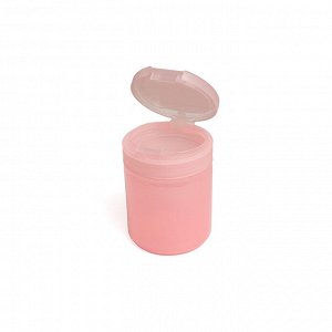 Контейнер туба с крышкой пластиковый (прозрачно-розовый)