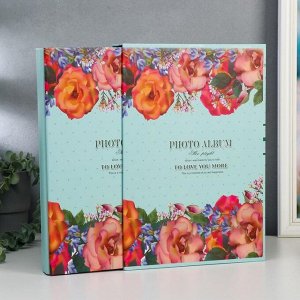 Фотоальбом на 300 фото 10х15 см "Мелкий горох и цветы" в коробке МИКС 33,5х23х5,2 см