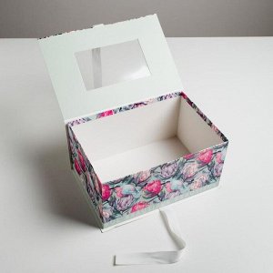Коробка подарочная «Цветочная», 30 ? 20 ? 15 см
