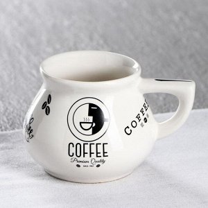 Чашка "Инжир", белая, чёрная деколь кофе, 0.3 л, микс