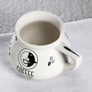 Чашка "Инжир", белая, чёрная деколь кофе, 0.3 л, микс