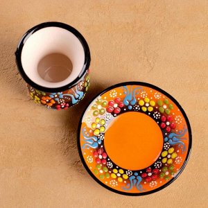 Чайный набор 4 предмета "Рельеф оранжевый" 120мл