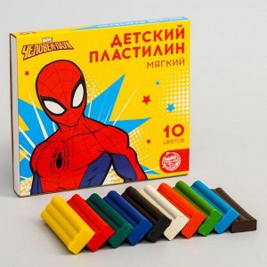 Пластилин мягкий  «Детский», 10 цветов, 150 г, Человек-паук