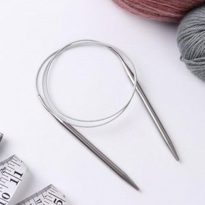 Спицы для вязания, круговые, с металлическим тросом, d = 8 мм, 100 см
