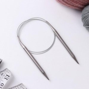 Спицы для вязания, круговые, с металлическим тросом, d = 9 мм, 100 см