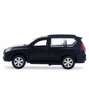 Машина металлическая Toyota prado 12см, цвет чёрный, открывающиеся двери, инерционная