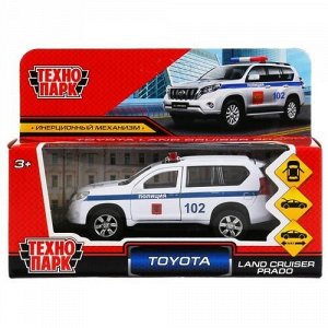 Машина металл. "Технопарк" Toyota Prado Полиция,12 см цв. белый, кор.     V