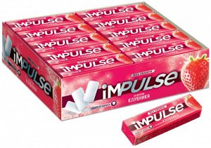 «Impulse», жевательная резинка со вкусом «Клубника», без сахара, 14г (упаковка 30 шт.)