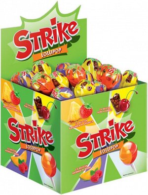 Карамель на палочке Strike с двойными вкусами, 11г