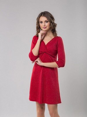 Платье с люрексом цвет красный