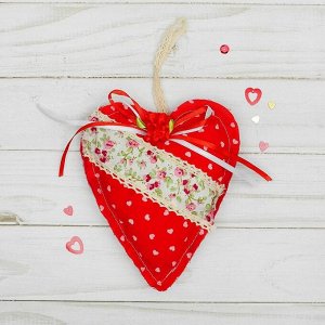 СИМА-ЛЕНД Мягкая игрушка-подвеска «Сердце», с цветочком, виды МИКС