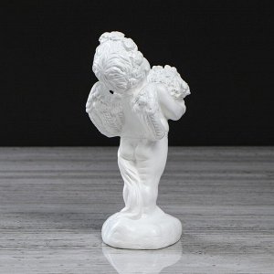 Статуэтка "Ангел с цветами", белый, 22 см
