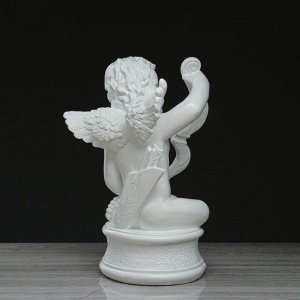 Статуэтка "Ангел Купидон на подставке" белый, 40 см