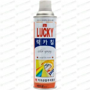Краска аэрозольная Lucky, многоцелевая нитроэмаль, прозрачная (лак), баллон 530мл, арт. LC-343