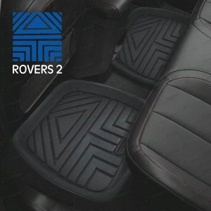 Коврики универсальные CARFORT ROVERS 2 для переднего и заднего ряда, черный цвет, ванночка, 4шт