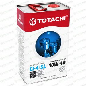 Масло моторное Totachi Niro HD 10w40 полусинтетическое, API SL/CI-4, ACEA E7, универсальное, 4л, арт. 4589904921971/1D104