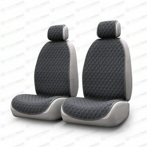 Накидки CARFORT SHAMMY для передних сидений, велюр, серый цвет, комплект 2шт