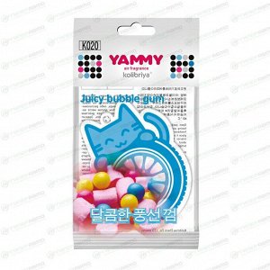 Ароматизатор подвесной Yammy Bubble Gum (Бубль Гум), картон с пропиткой, арт. K020