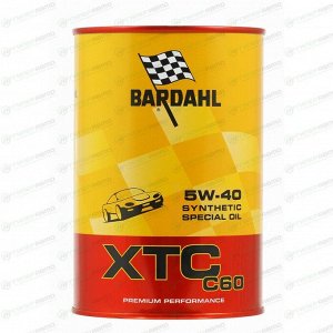 Масло моторное Bardahl XTC C60 5w40, синтетическое, API SN, ACEA A3/B4, универсальное, 1л, арт. 334039/334040