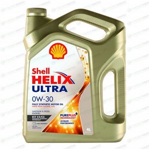 Масло моторное Shell Helix Ultra ECT 0w30, синтетическое, API SN, ACEA C2/C3, универсальное, 4л, арт. 550046375