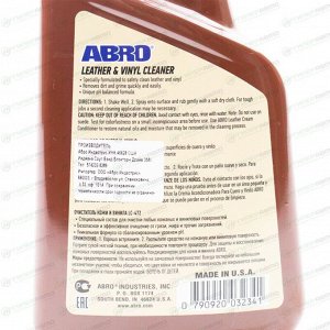 Очиститель салона ABRO Leather & Vinyl Cleaner, для кожи и винила, от грязи и жира, бутылка с триггером 472мл, арт. LC-472