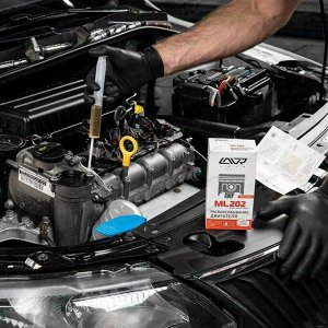 Раскоксовыватель и промывка Lavr Engine Carbon Cleaning Complex ML202+, для рядных двигателей до 2000см³, бутылка 185мл+330мл (+шприц и трубка), арт. Ln2505