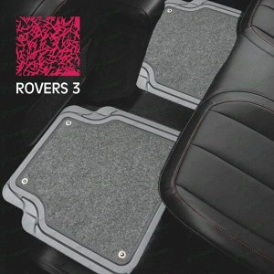 Коврики универсальные CARFORT ROVERS 3 для переднего и заднего ряда, серый цвет, с съемным ковролином, 4шт