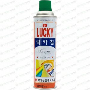 Краска аэрозольная Lucky, многоцелевая нитроэмаль, зелёная, цветовой код RAL 6002, баллон 530мл, арт. LC-319