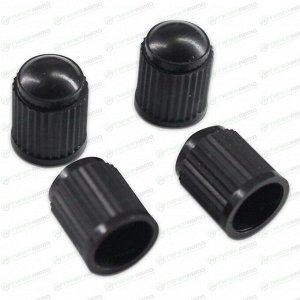 Колпачки на шинный вентиль Carfort, пластиковые, чёрные, комплект 4 шт, арт. VC-0110