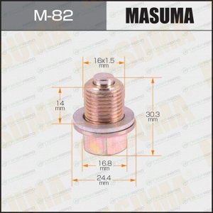 Болт маслосливной "Masuma" с магнитом M16x1.5 (с шайбой)