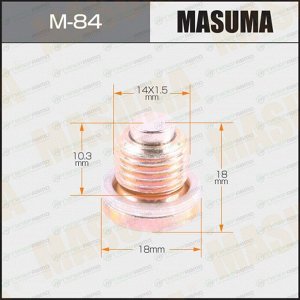 Болт маслосливной с магнитом "Masuma"  VAG  14x1.5mm