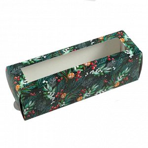 Коробка для макарон «Новогодняя ёлка» 18х5,5х5,5 см