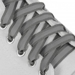 Шнурки для обуви, пара, плоские, со светоотражающей полосой, 10 мм, 100 см, цвет серый 1859414