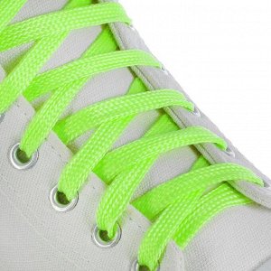 Шнурки для обуви, пара, плоские, 12 мм, 120 см, цвет салатовый 4668244