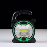 Фонарь ручной 3 Вт, 1 LED, 1 COB, 3 АА, 2 режима, зеленый