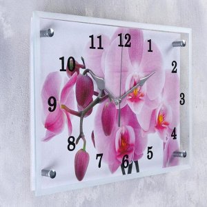 Часы настенные, серия: Цветы, &quot;Орхидея&quot;, 25х35 см