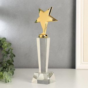 Сувенир стекло "Стела наградная - Золотая звезда" 27,8х6,8х6,8 см