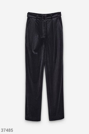 Gepur Черные брюки из мягкого бархата