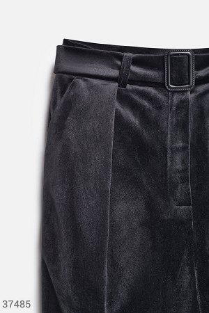 Gepur Черные брюки из мягкого бархата