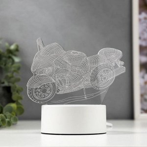 Светильник "Гоночный мотоцикл" LED белый от сети 9,5х16х14 см RISALUX